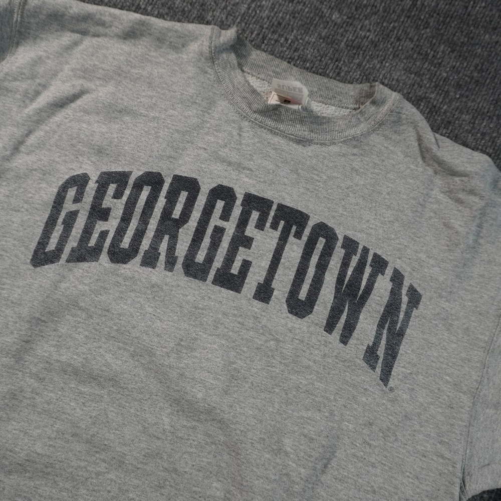 Vintage Georgetown University Sweatshirt Mens Large Gray Pullover Retro Spellout
